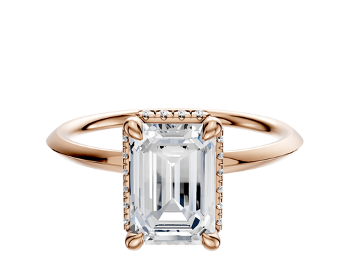 14K Rose Gold 4 Prong Collar Classic Knife Edge 1.5mm Engagement Ring