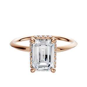 14K Rose Gold 4 Prong Collar Classic Knife Edge 1.5mm Engagement Ring