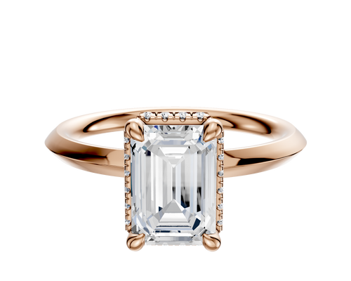 14K Rose Gold 4 Prong Collar Classic Knife Edge 2.0mm Engagement Ring