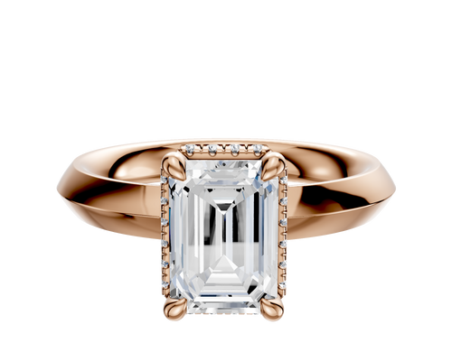 14K Rose Gold 4 Prong Collar Classic Knife Edge 3.0mm Engagement Ring