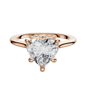 14K Rose Gold 4 Prong Collar Cathedral Dome 1.5mm Engagement Ring