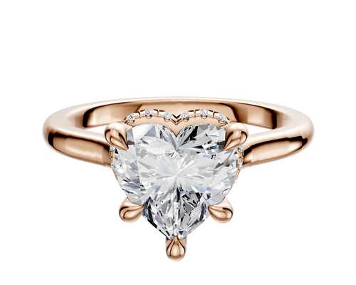 14K Rose Gold 4 Prong Collar Cathedral Dome 2.0mm Engagement Ring