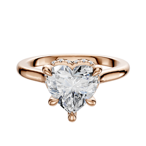 14K Rose Gold 4 Prong Collar Cathedral Dome 2.0mm Engagement Ring