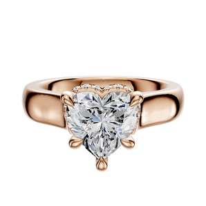 14K Rose Gold 4 Prong Collar Cathedral Dome 4.0mm Engagement Ring