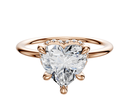 14K Rose Gold 4 Prong Collar Classic Dome 1.5mm Engagement Ring