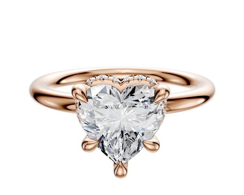 14K Rose Gold 4 Prong Collar Classic Dome 2.0mm Engagement Ring