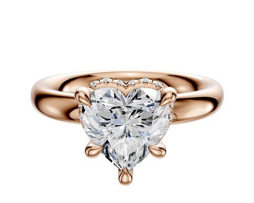 14K Rose Gold 4 Prong Collar Classic Dome 3.0mm Engagement Ring