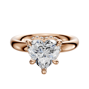 14K Rose Gold 4 Prong Collar Classic Dome 3.0mm Engagement Ring
