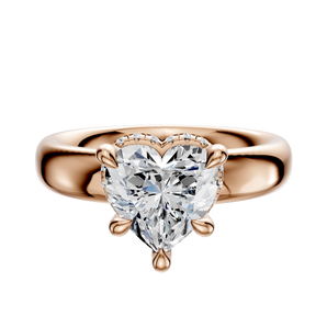 14K Rose Gold 4 Prong Collar Classic Dome 4.0mm Engagement Ring