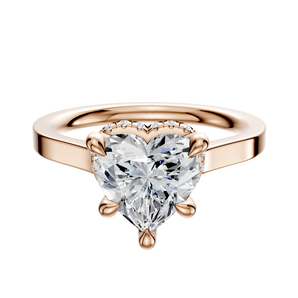 14K Rose Gold 4 Prong Collar Cathedral Flat 2.0mm Engagement Ring