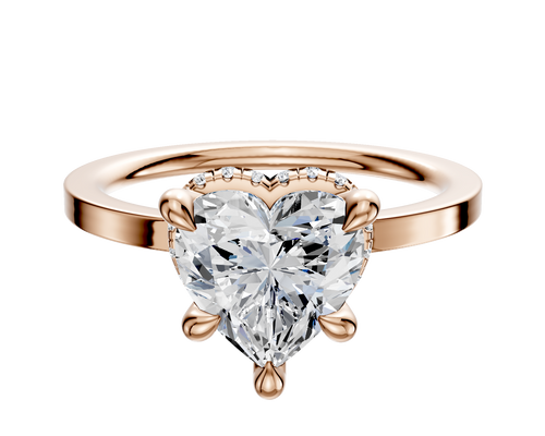 14K Rose Gold 4 Prong Collar Classic Flat 1.5mm Engagement Ring