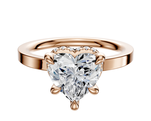 14K Rose Gold 4 Prong Collar Classic Flat 2.0mm Engagement Ring