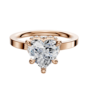 14K Rose Gold 4 Prong Collar Classic Flat 2.0mm Engagement Ring