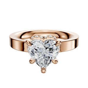 14K Rose Gold 4 Prong Collar Classic Flat 3.0mm Engagement Ring