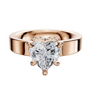 14K Rose Gold 4 Prong Collar Classic Flat 4.0mm Engagement Ring