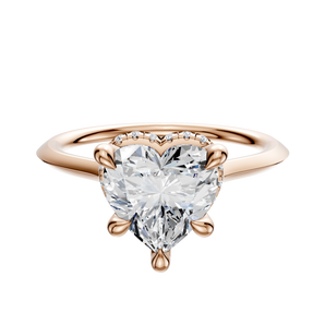 14K Rose Gold 4 Prong Collar Cathedral Knife Edge 1.5mm Engagement Ring