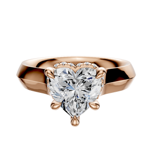 14K Rose Gold 4 Prong Collar Cathedral Knife Edge 4.0mm Engagement Ring