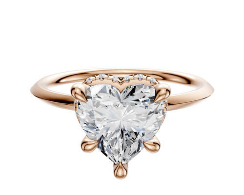 14K Rose Gold 4 Prong Collar Classic Knife Edge 1.5mm Engagement Ring