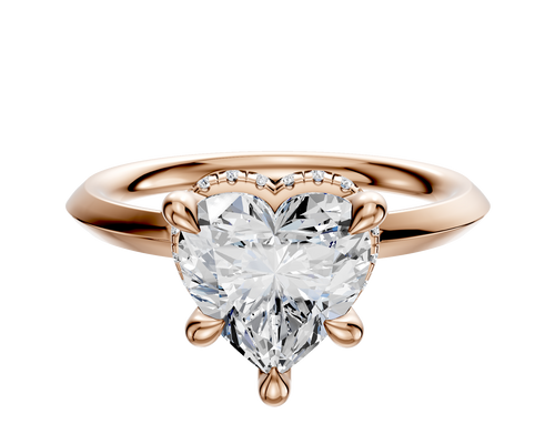 14K Rose Gold 4 Prong Collar Classic Knife Edge 2.0mm Engagement Ring