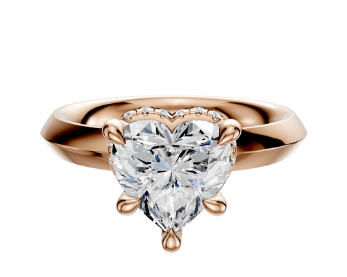 14K Rose Gold 4 Prong Collar Classic Knife Edge 3.0mm Engagement Ring