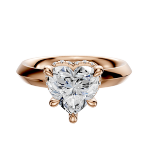 14K Rose Gold 4 Prong Collar Classic Knife Edge 3.0mm Engagement Ring