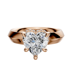 14K Rose Gold 4 Prong Collar Classic Knife Edge 4.0mm Engagement Ring