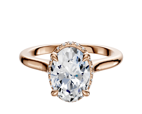 14K Rose Gold 4 Prong Collar Cathedral Dome 2.0mm Engagement Ring