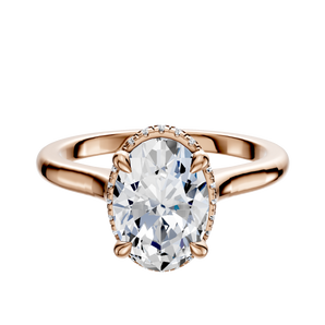 14K Rose Gold 4 Prong Collar Cathedral Dome 2.0mm Engagement Ring