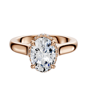 14K Rose Gold 4 Prong Collar Cathedral Dome 3.0mm Engagement Ring