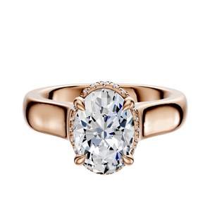 14K Rose Gold 4 Prong Collar Cathedral Dome 4.0mm Engagement Ring