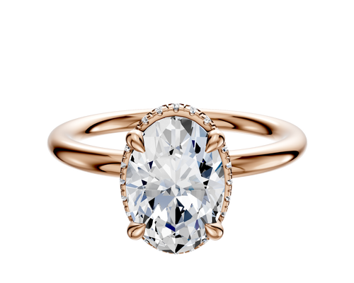 14K Rose Gold 4 Prong Collar Classic Dome 2.0mm Engagement Ring