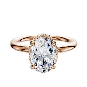 14K Rose Gold 4 Prong Collar Classic Dome 2.0mm Engagement Ring