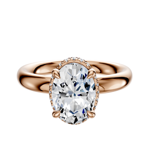 14K Rose Gold 4 Prong Collar Classic Dome 3.0mm Engagement Ring