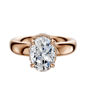 14K Rose Gold 4 Prong Collar Classic Dome 4.0mm Engagement Ring