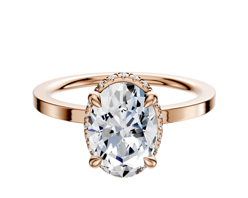 14K Rose Gold 4 Prong Collar Classic Flat 1.5mm Engagement Ring