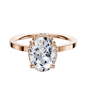 14K Rose Gold 4 Prong Collar Classic Flat 1.5mm Engagement Ring