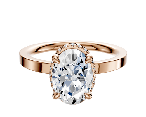 14K Rose Gold 4 Prong Collar Classic Flat 2.0mm Engagement Ring