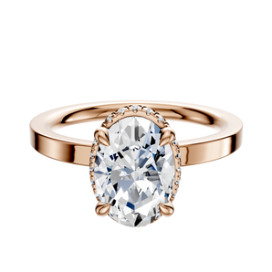 14K Rose Gold 4 Prong Collar Classic Flat 2.0mm Engagement Ring