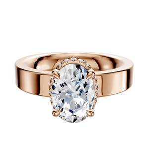 14K Rose Gold 4 Prong Collar Classic Flat 4.0mm Engagement Ring