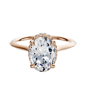 14K Rose Gold 4 Prong Collar Cathedral Knife Edge 1.5mm Engagement Ring