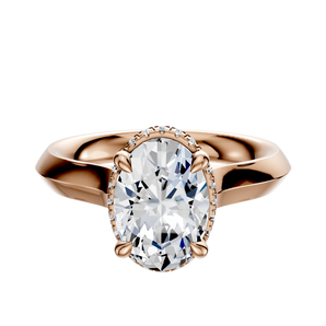 14K Rose Gold 4 Prong Collar Cathedral Knife Edge 3.0mm Engagement Ring