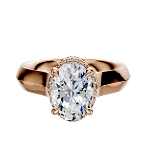 14K Rose Gold 4 Prong Collar Cathedral Knife Edge 4.0mm Engagement Ring