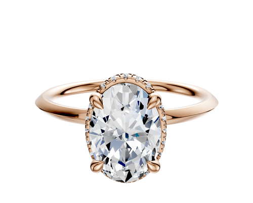 14K Rose Gold 4 Prong Collar Classic Knife Edge 1.5mm Engagement Ring