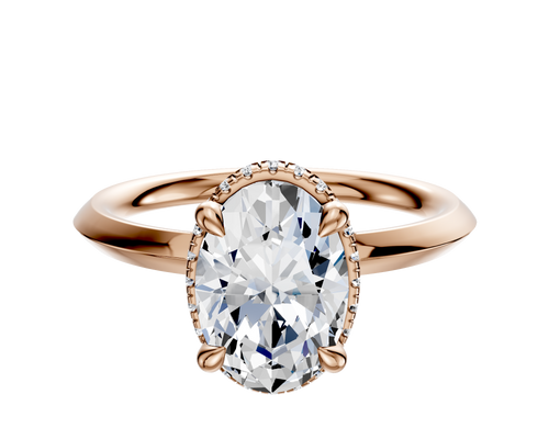 14K Rose Gold 4 Prong Collar Classic Knife Edge 2.0mm Engagement Ring