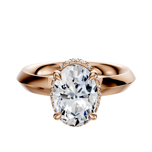 14K Rose Gold 4 Prong Collar Classic Knife Edge 3.0mm Engagement Ring