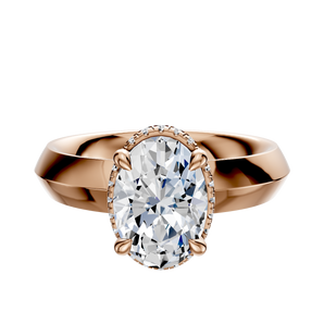 14K Rose Gold 4 Prong Collar Classic Knife Edge 4.0mm Engagement Ring