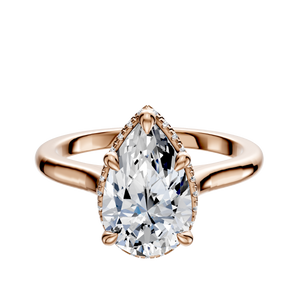 14K Rose Gold 4 Prong Collar Cathedral Dome 2.0mm Engagement Ring