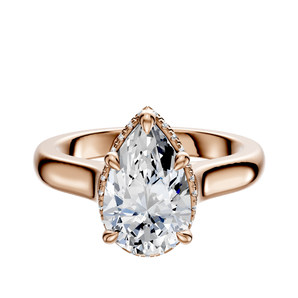 14K Rose Gold 4 Prong Collar Cathedral Dome 3.0mm Engagement Ring