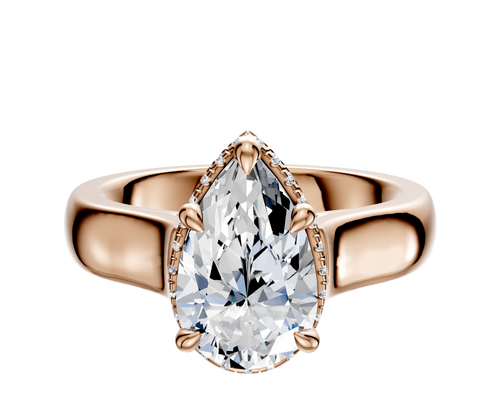 14K Rose Gold 4 Prong Collar Cathedral Dome 4.0mm Engagement Ring