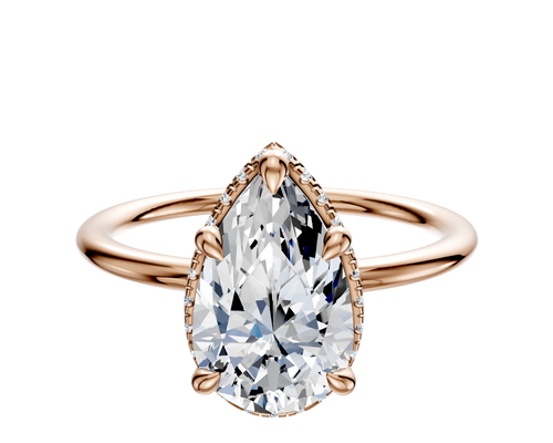 14K Rose Gold 4 Prong Collar Classic Dome 1.5mm Engagement Ring